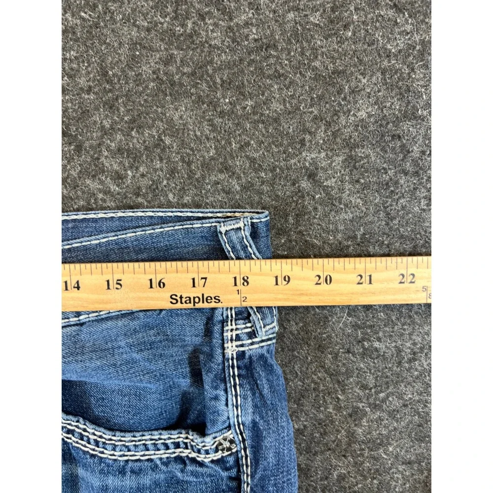 True Religion Jeans Mens 36 Blue Straight Leg Natural Big T Y2K USA Streetwear